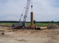 Baugebiet Gewerbegebiet II Büttelborn - Herstellung von 3 Löschwasserbrunnen Bohrtiefe 22 m, Bohrdurchmesser 900 mm, Ausbaudurchmesser 400 mm