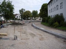 Kreisverkehrsplatz HallenbadStadt Gernsheim im Bau 2008