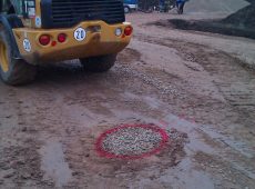 Neubaugebiet "Anglerweg III", Biebesheim: Fertig gestellter Stopfpunkt (2014)